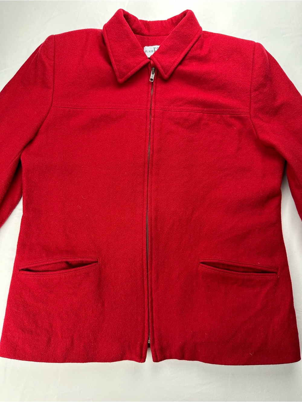 Vintage 60s 70s Red Wool Jacket | Retro Mod Field Coat Flair Sport Dark Academia